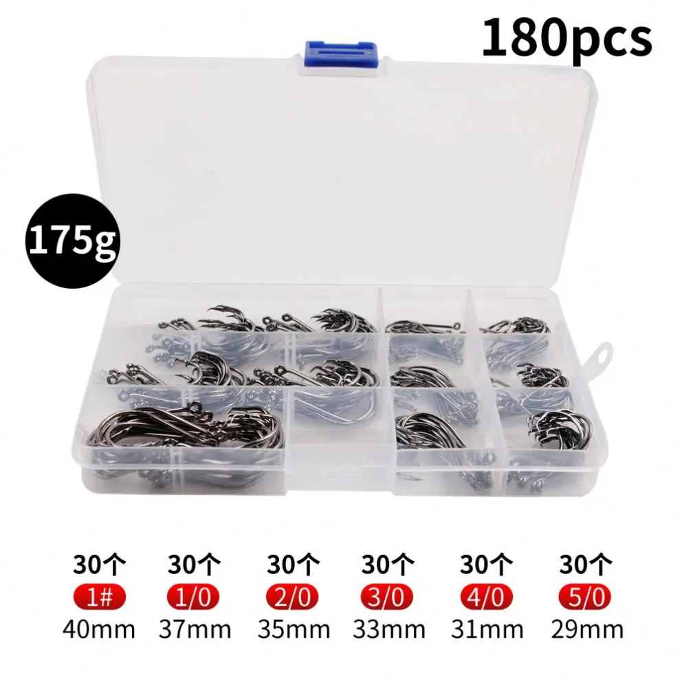 Free Samples 150PCS/Box High Carbon Steel Fishhooks Fishing Hooks Set High Barbed Carp Fishing Hooks 1# 1/0 2/0 3/0 4/0