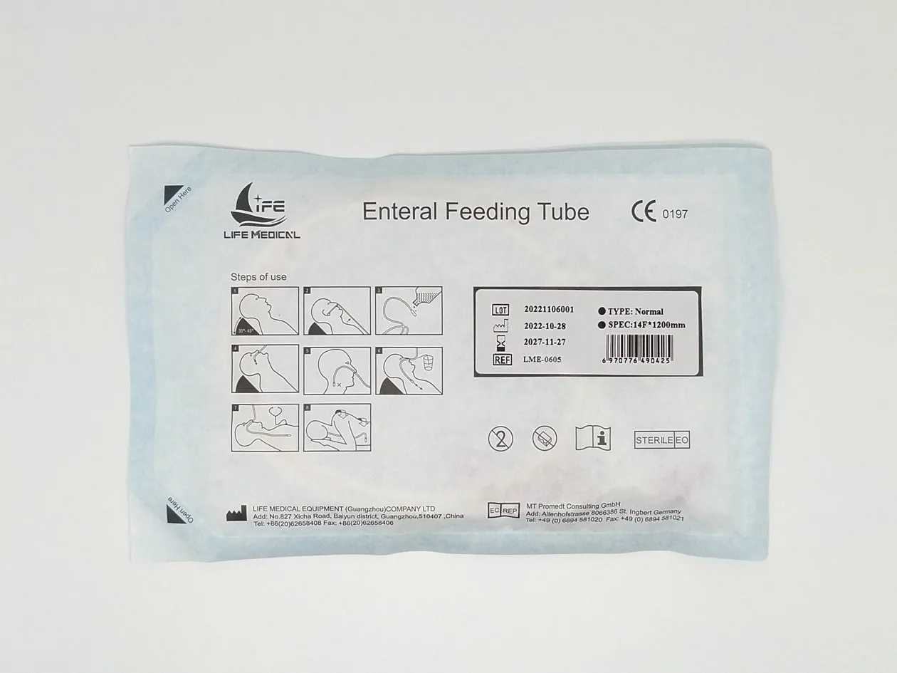 Hospital Disposable Medical Tpu Pvc Stomach Feeding Tube Fr16-fr24 Sterile Gastric Gravity  Enteral Feeding Tube With Guide Wire