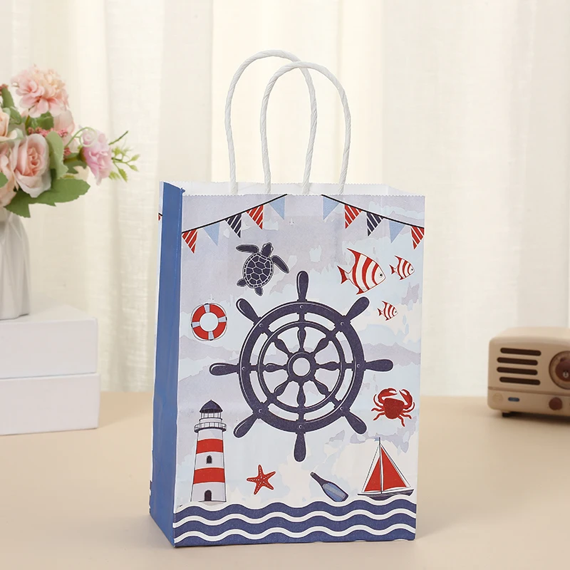Summer Navigation Theme Party Paper Gift Bag Box Party Decoration Paper Gift Bag Candy Bag Customized Service