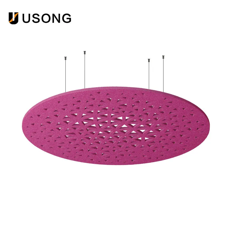USONG 2024 Best selling False Ceiling Music Hall Office Karaoke Restaurant Interior Decoration Concise PET Acoustic Ceiling