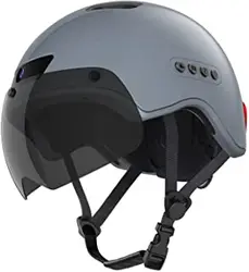 Smart Bike Helmet for Adults with Dash Camera& LED Lights& Speakers for Urban Commuting Bicycle Helmets with Visor