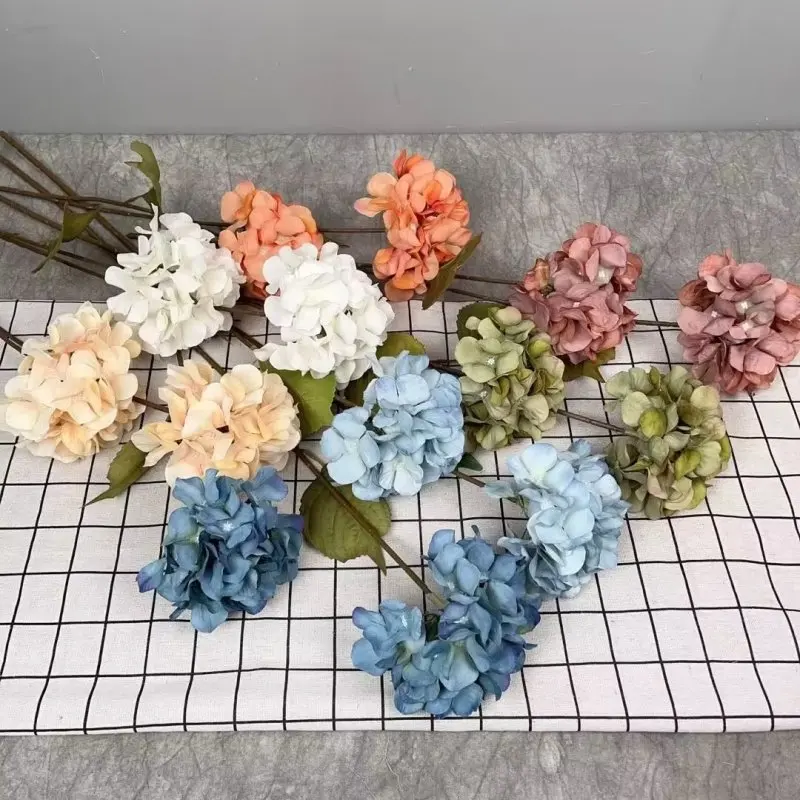 DKB 2 Head Hydrangea Real Touch Simulation Artificial Flowers Individual Flowers