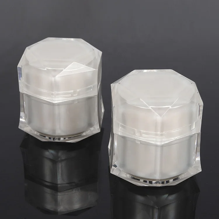 Factory Oem Free Sample Customized Transparent 5g 10g 15g 30g 50g Pp Diamond Jars Plastic Cosmetic Jars for Cream