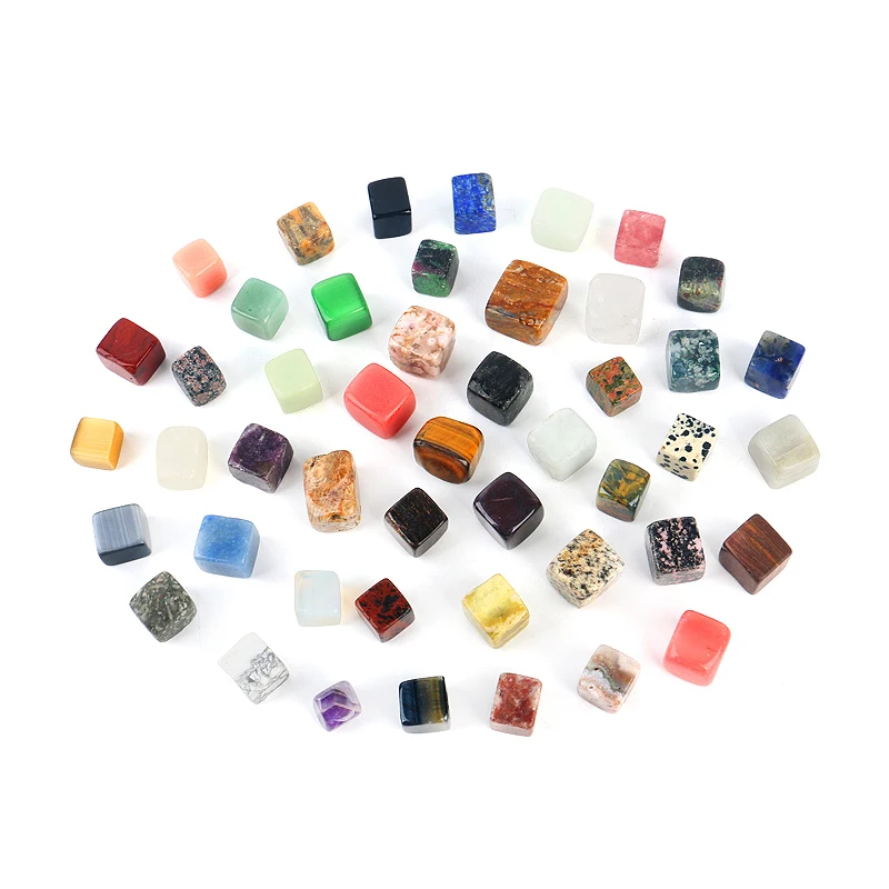 New Arrival Gemstone  fengshui Crystal Polished Tumbled wine coffee ice set Cube Stone