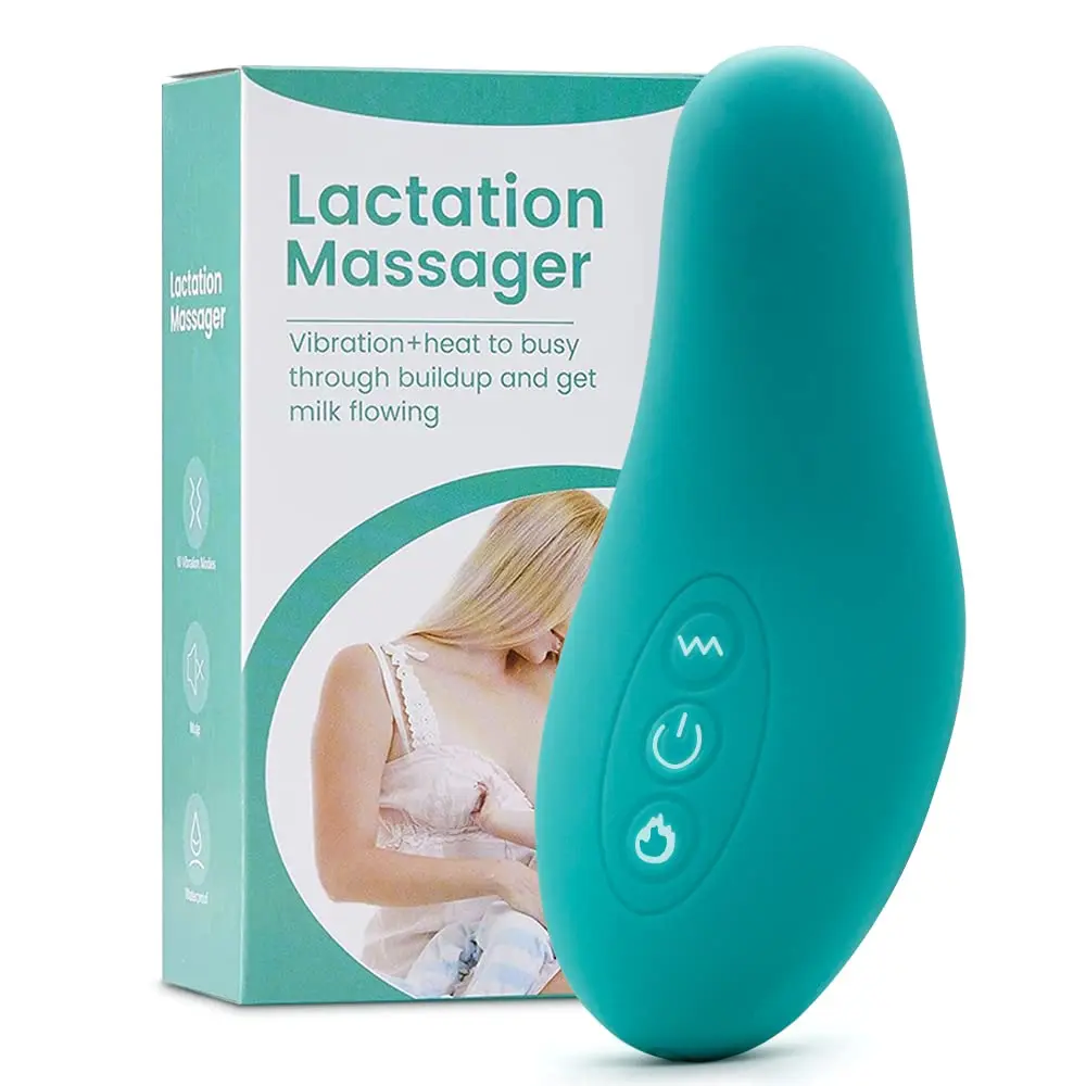 Factory Wholesale Soft Touch Liquid Silicone Breast Care Lactation Massager Warming Heating for Breastfeeding
