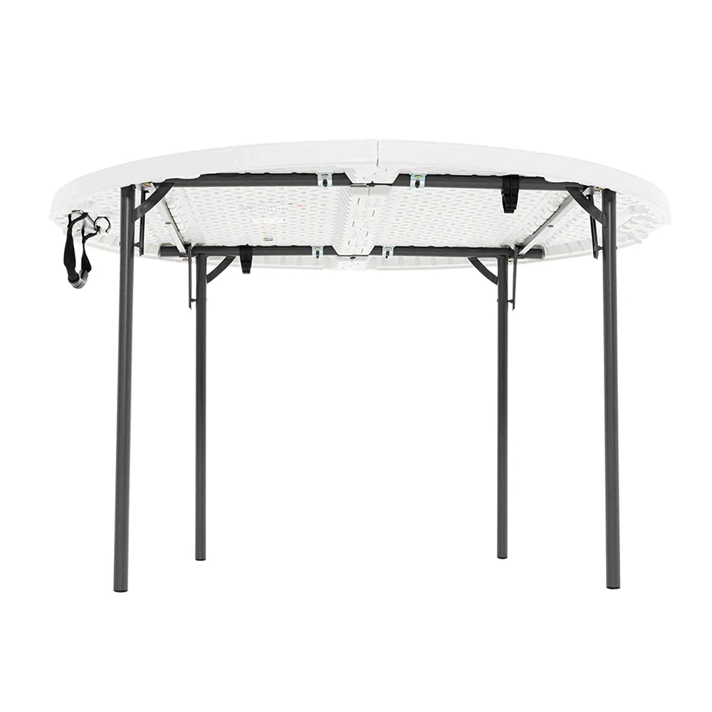 
Outdoor Furniture 4-Foot Round Bi-Fold Granite White Plastic Banquet Folding Table for Restaurant 