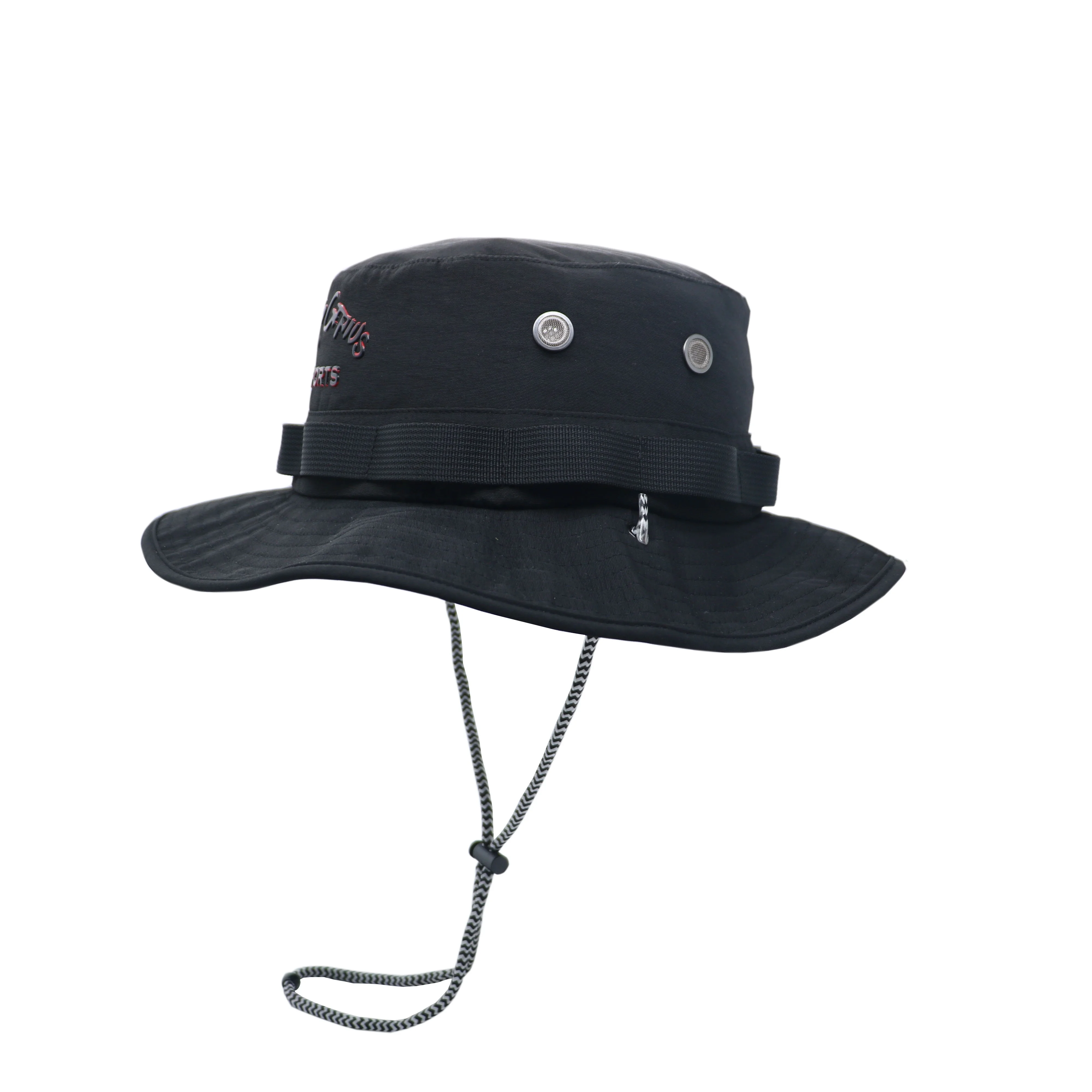 Custom Outdoor Fishing Cycling Boonie Hat Waterproof Rubber Patch Bucket Hat