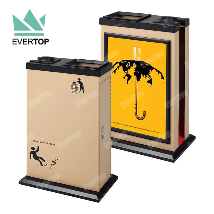 
U-14B Automatic Wet Umbrella packing machine wit trashcan Advertising Sign Frame 