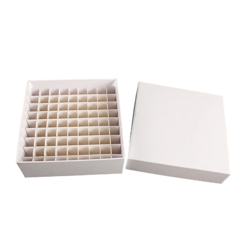 Different Size Lab 100 well paper freeze tube box for lab storage