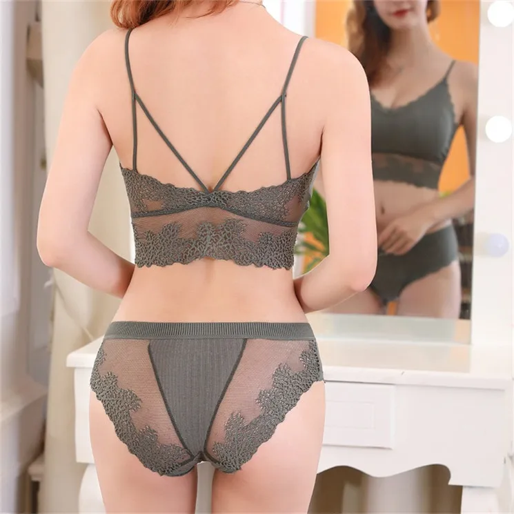 Hot sale thongs panties and bra sets sexy ladies