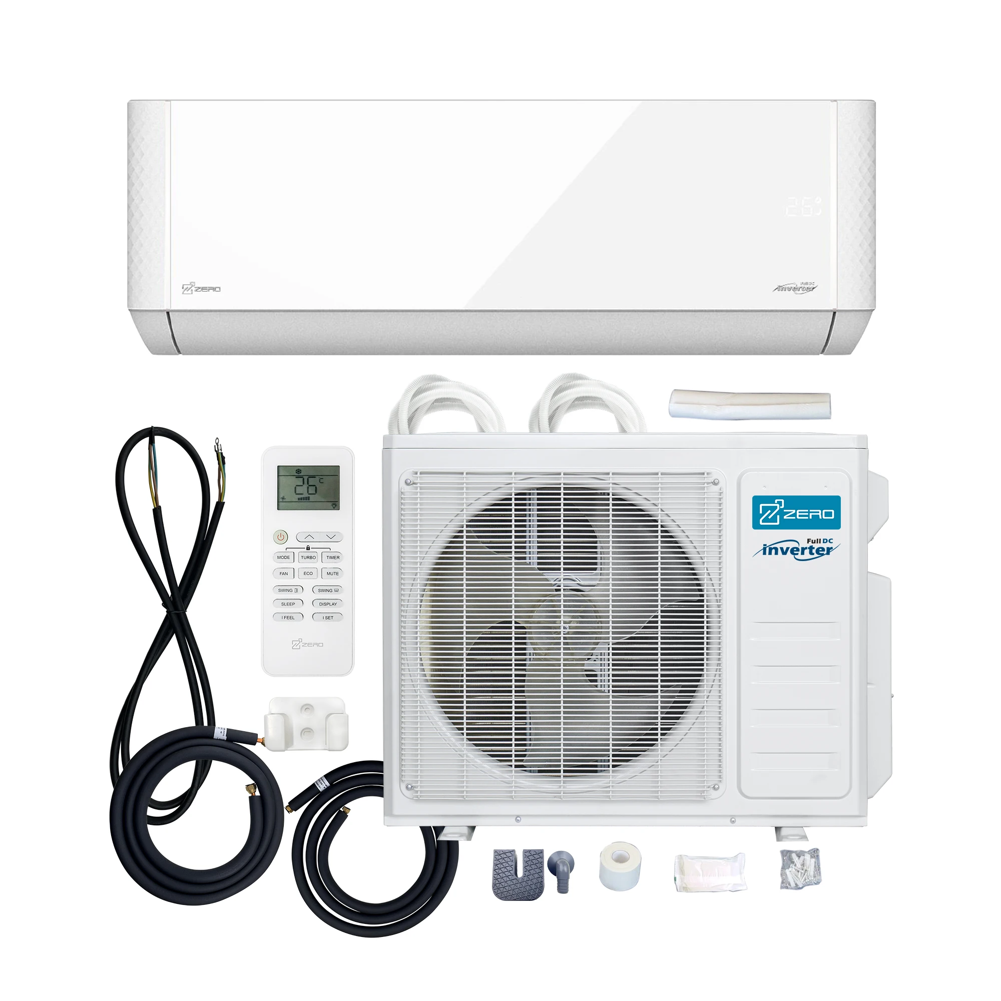 ZERO Z-MAX Hyper Heat 9K Btu Smart Mini Split Air Conditioner and 60hz Inverter Heat Pump 12K 18K 24K Room AC 13 Energy Star 500
