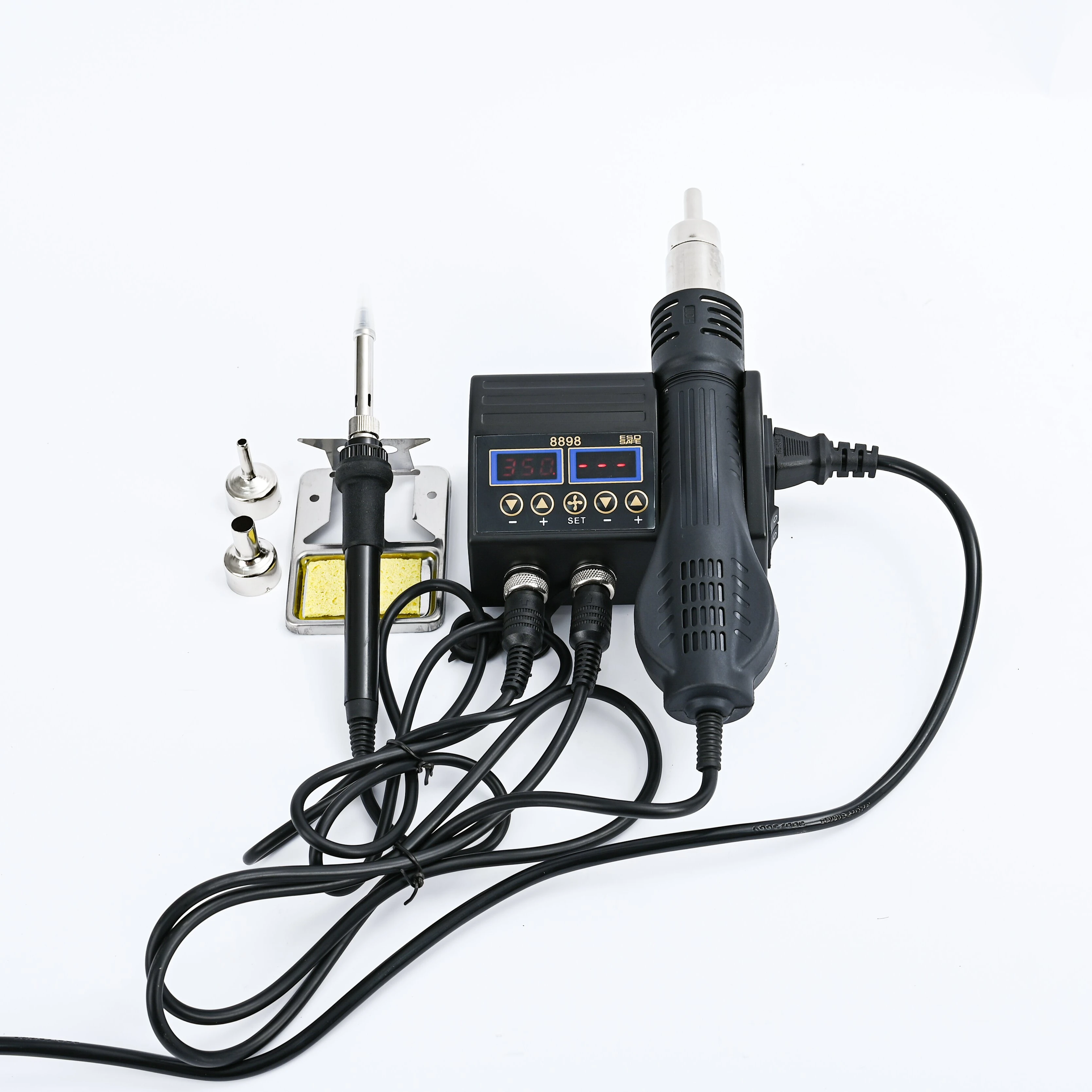 DGxinyibao 8898 Rework 2 in 1 Multi-functional Soldering Station Soldering Iron Heat Gun with Adjustable Temperature