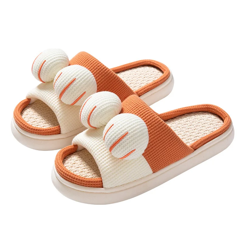 EVA Sole Hemp Outer Fashion Unisex Summer Home Indoor Slides Ladies Slides Girl Fur Slides