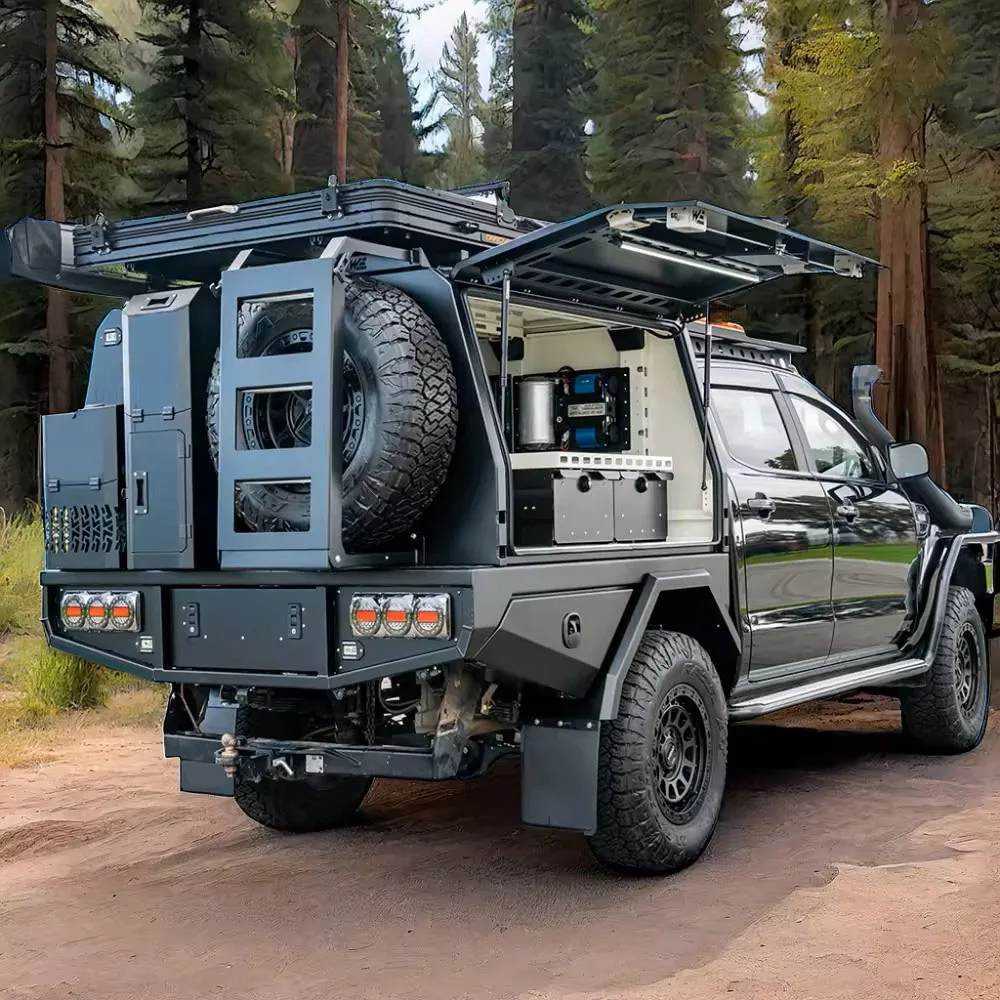 Ecocampor Truck Bed Ute Canopy Aluminum Tray Trailer with Tool Box and Kitchen for Sale