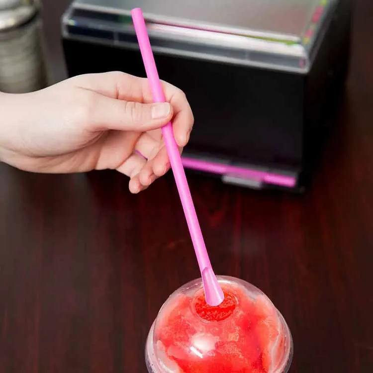 Plastic spoon straws Disposable Stocked PLA Biodegradable Spoon Straw for Ice