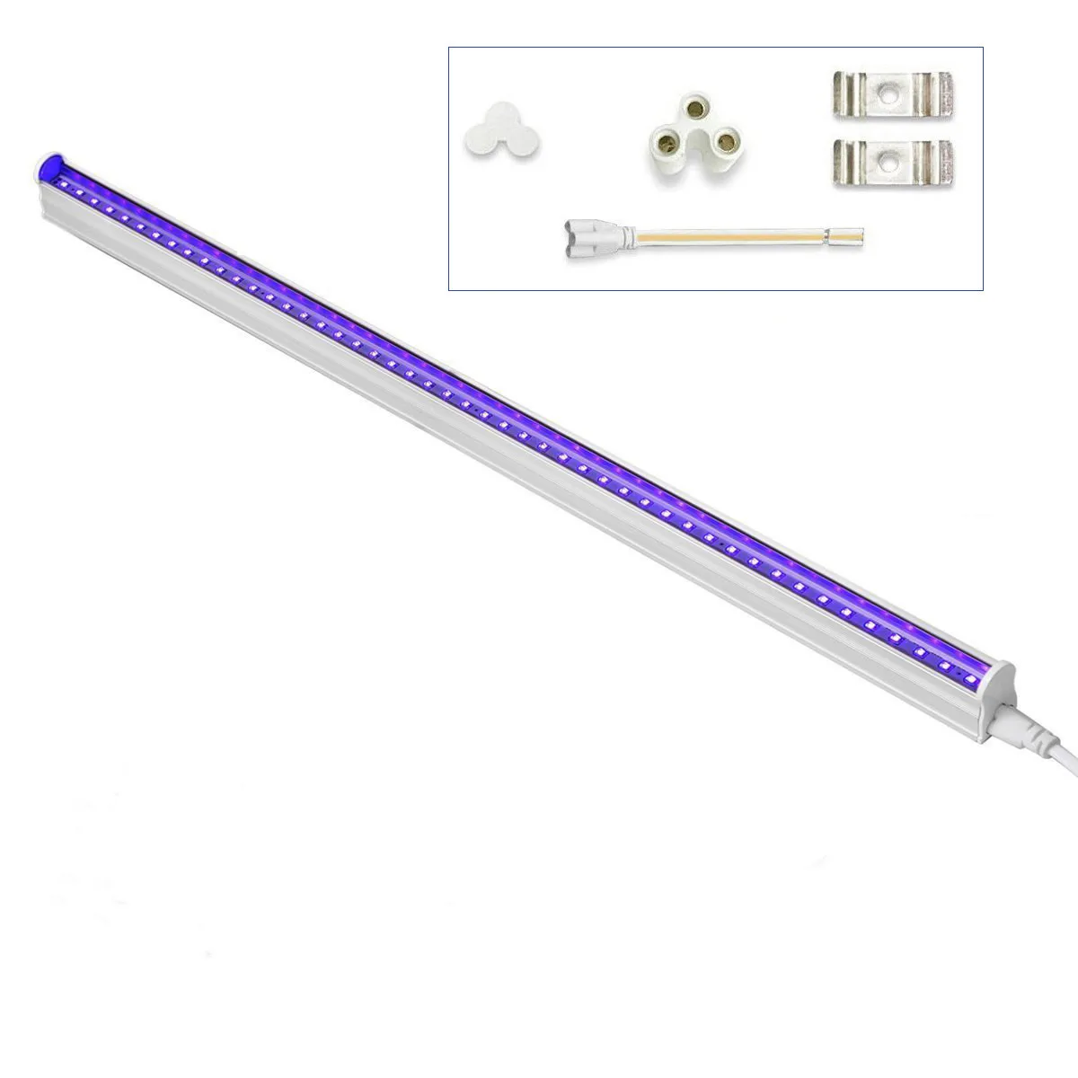 Best Quality T5 Integrated UVA Lamp Aquarium Light Clear Cover 0.3m 1ft 5W 395nm T5 UV Ultraviolet Blacklight for Aquarium