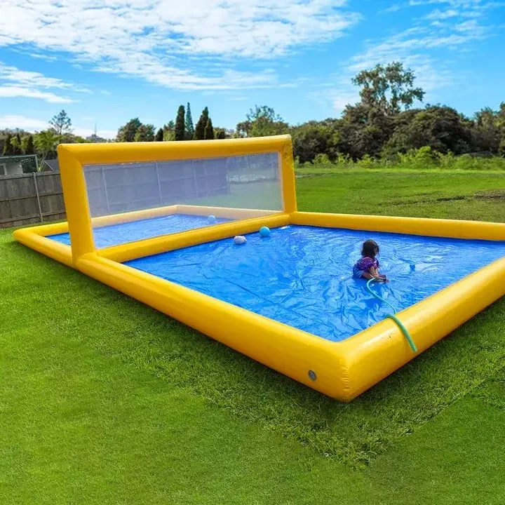 Large Pool Inflatable Volleyball Field / Inflatable Water Volleyball Court / Inflatable Tennis Court For Sport Games