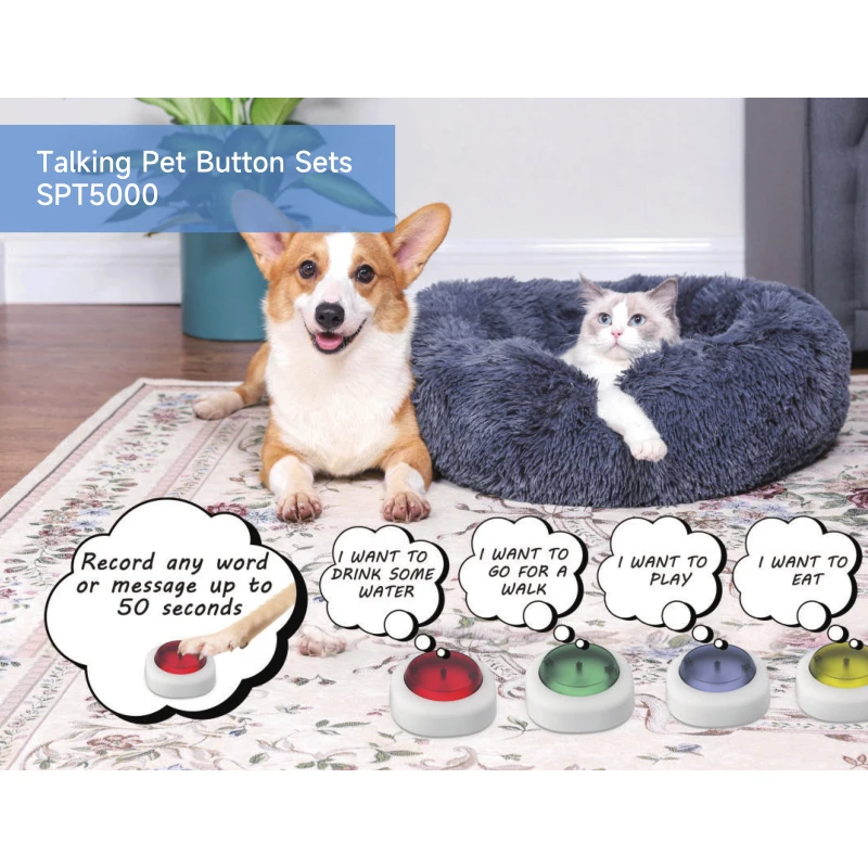 Recordable Dog Buttons for Communication Starter Pack, Dog Talking Button Set, Dog Communication Buttons for Dogs