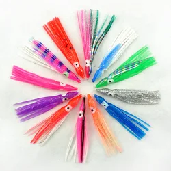 Custom 5-30cm soft colorful fishing octopus lure bait Skirt luminous Squid Lures deep sea fishing lure tackle