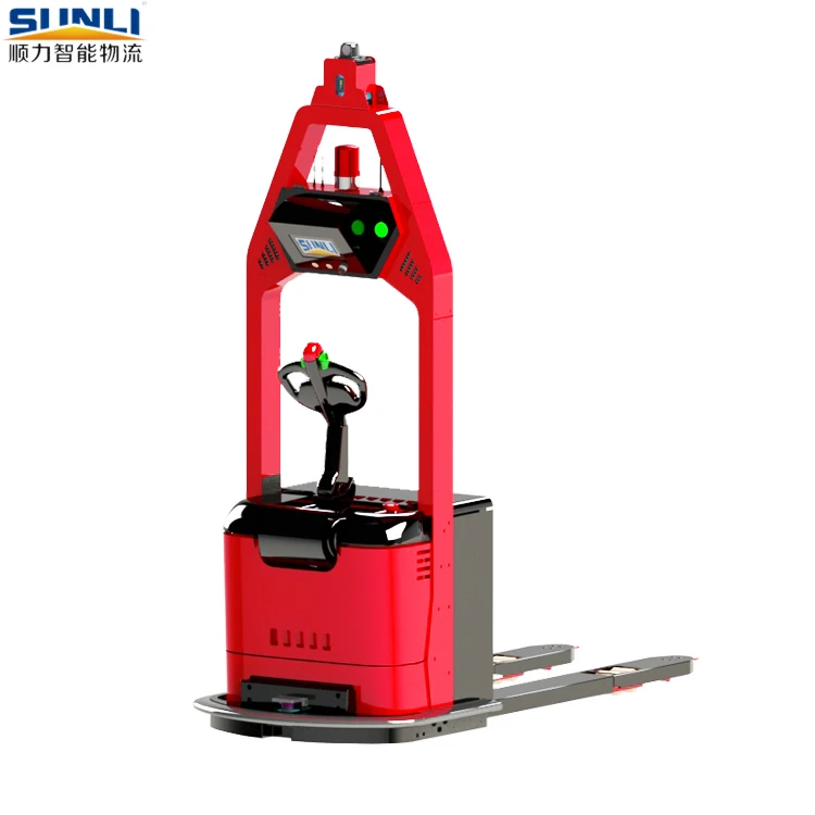 Agv Newly Electrical Stacker Forklift Voice Alert Laser Navigation Forklift Automated Guided Vehicles (AGV) Steering Wheel Drive