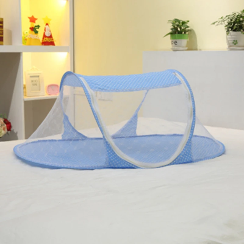 baby folding mosquito net for blue portable folding foldable summer with double designer bed hammock tent crib queen size