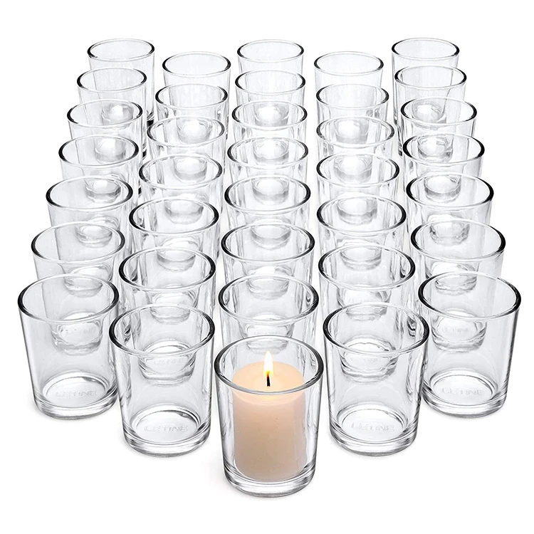 Clear votive glass tealight candle holder mercury round small elegant candle jars glasses