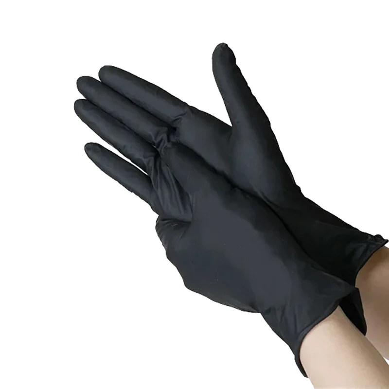 Fingertips Textured Tattoo Protective Safety black nitrile gloves powderfree 100 pcs box Manufacturers