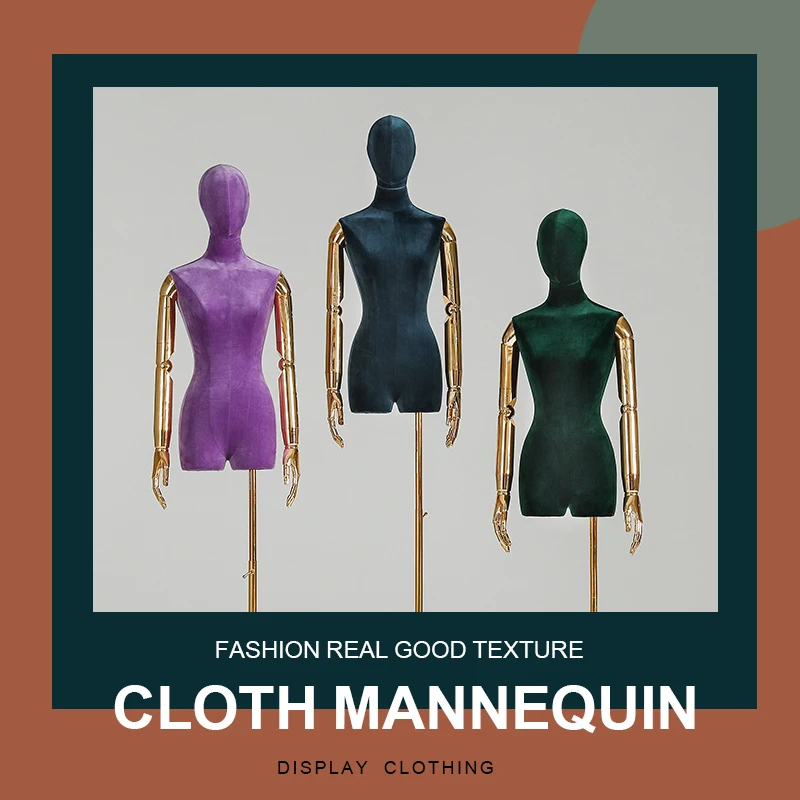 Popular 1/2 Half Body Female Women Articulated Mannequin Arms Fabric Fixable Dress Form Mannequins