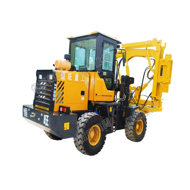 Diesel  highway guardrail post installation safety barrier road fence pile driver machine