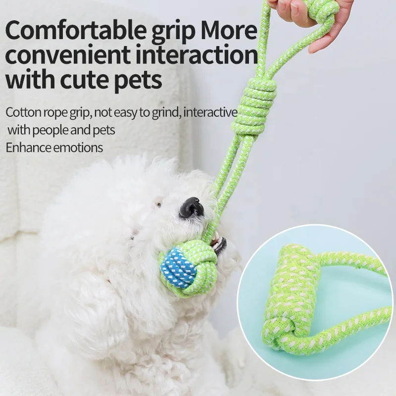 Factory Wholesale Custom Logo Cotton Rope Interactive Pet Bite Toy Dog Chew Toy