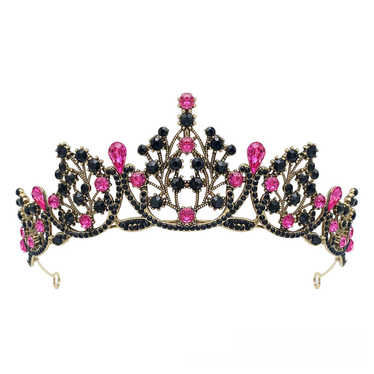 Bridal crown tiara headdress water drop drill eighteen years old adult princess pageant crown wedding veil hair accessories