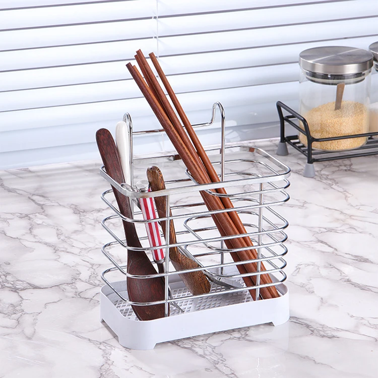 Multifunctional Luxury Gold Plated Metal Knife Fork Spoon Organizer Cutlery Chopstick Holder Rest for Kitchen Counter