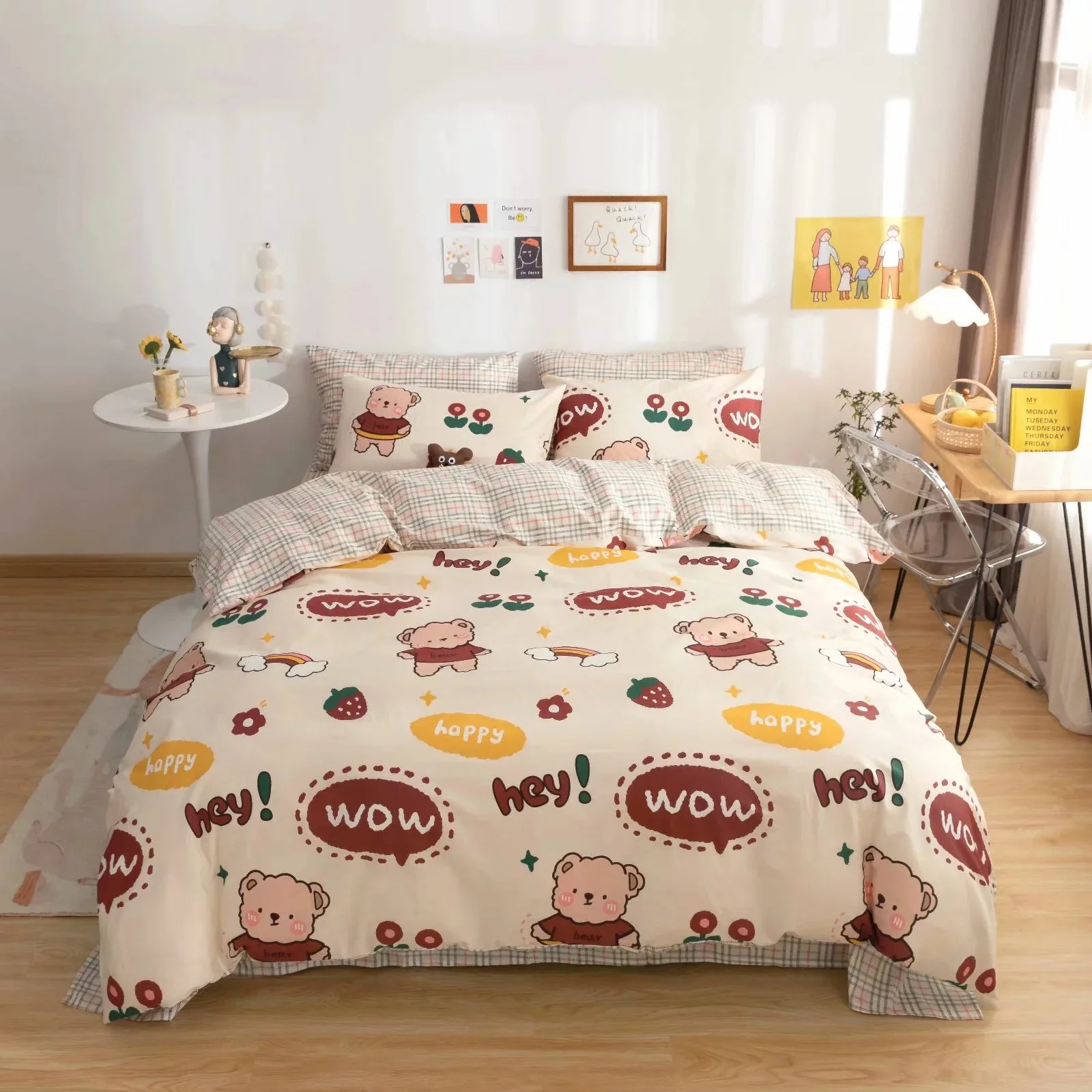 Cartoon 4pcs Bedding Cover Kid Duvet Bedding Set Wholesale Diverse Styles Polyester Cotton Gift Microfiber Fabric 40 Modern KWSD