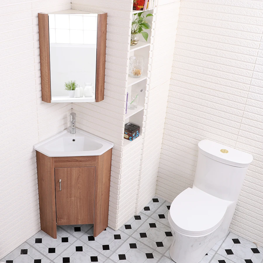New Free Standing Pvc Corner Bathroom Cabinet with