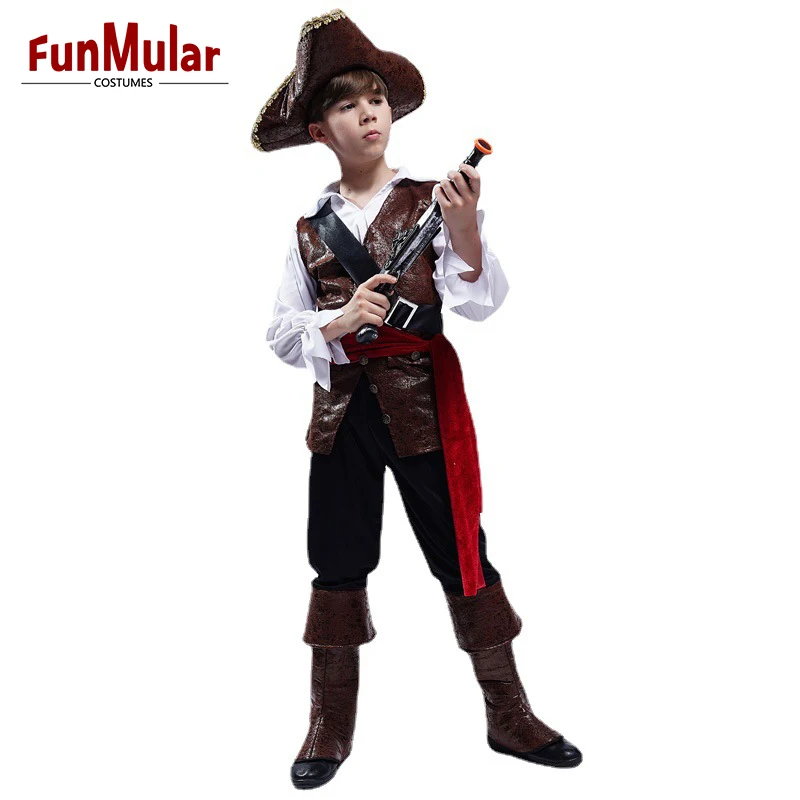 Funmular Pirate Costume for Boys Halloween Cosplay Role Play Dress Up Party Costume OEM/ODM