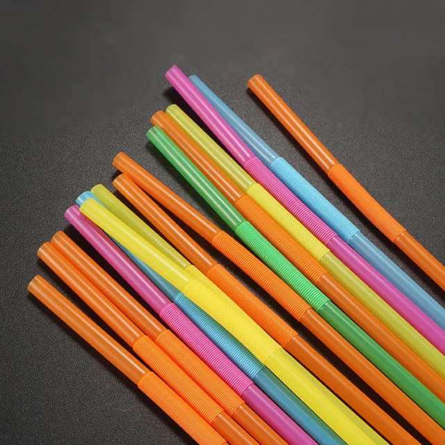 Plastic disposable elbow art drinking straw