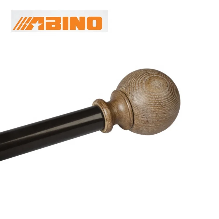 Unique luxurious wood grain rod finials curtain decoration accessories window blind pole