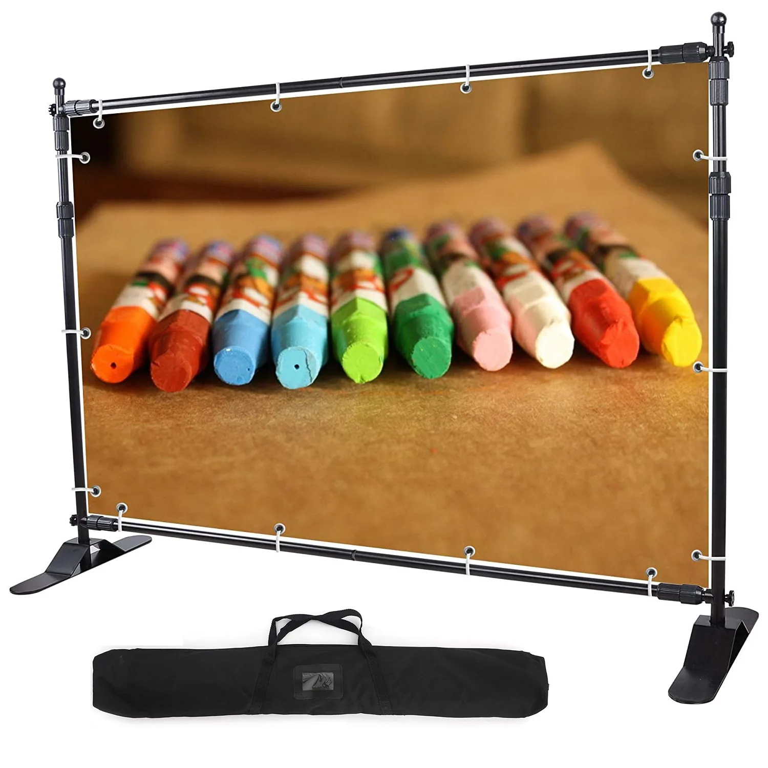 10 Ft Backdrop Portable Lightweight Step and Repeat Stand Adjustable Banner background Large Tube Telescopic Banner Stand