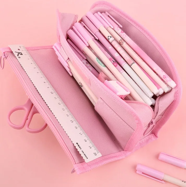 Lucky pen bag Large capacity girl pen bag cute new popular pencil box Japanese schoolgirl primary school storage