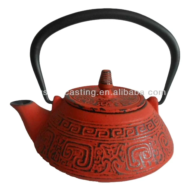 cast iron enamel color teapot with cup