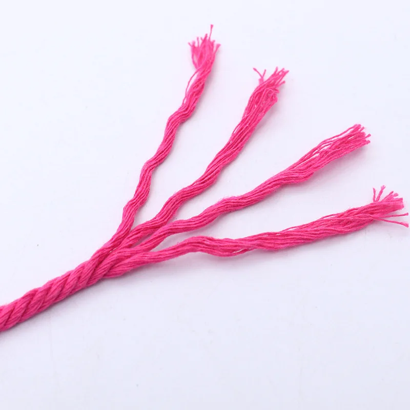  4mm 100m/roll 4ply cotton yarn Sewing Thread Twisted Macrame Cord Artisan String rope DIY Wedding Decor
