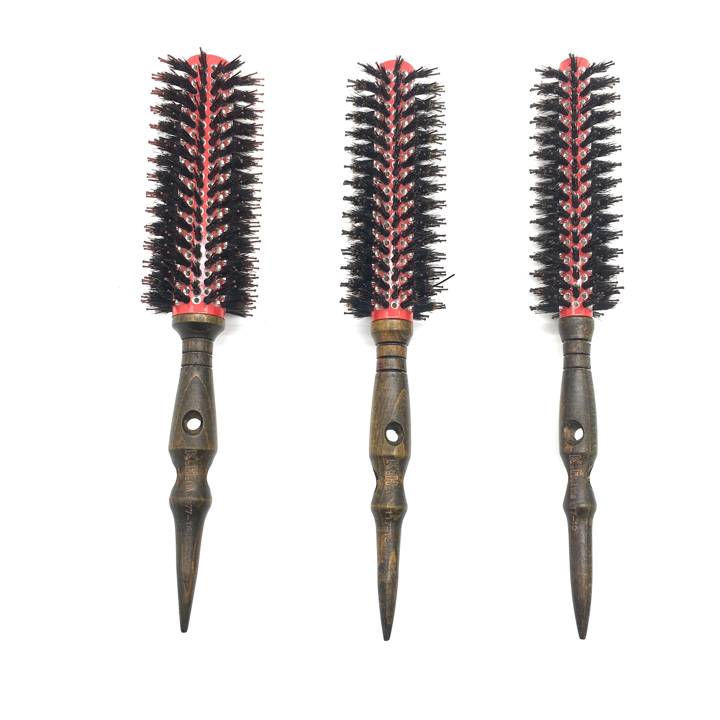 Wooden Handle Styling Brush Anti Static Quiff Roller Hair Comb for Blow Drying Hair Styling Tool Curl Dry Hair