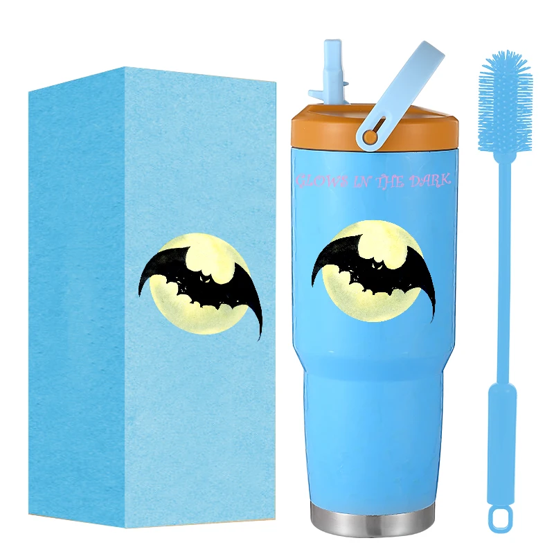 How Sell Stainless Steel Tumblers  Glow Cups With Straw color Customization