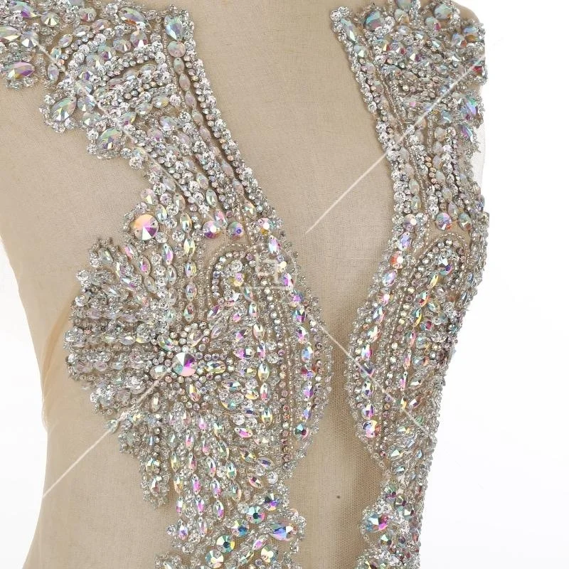 rhinestone bodice applique glass for jewelry clothing design LX-921