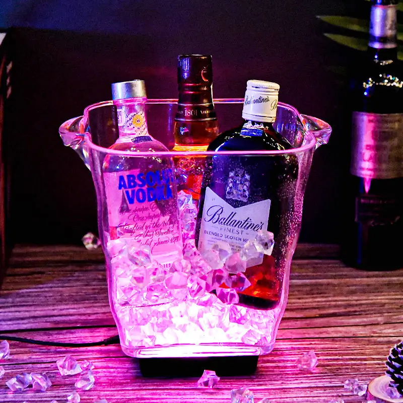 beverage tubs customized metal transparent stainless steel drink champagne wine plastic coolers acrylic beer led ice bucket