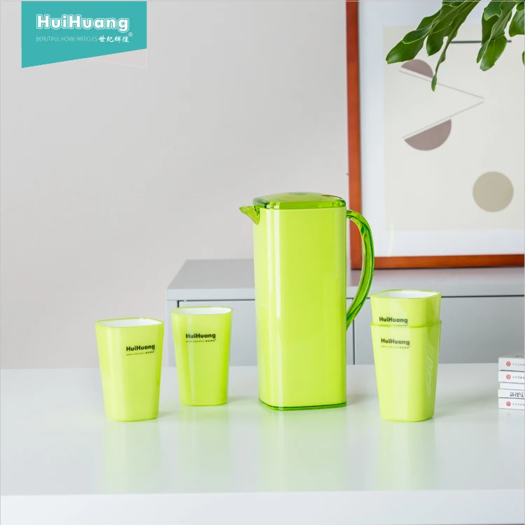 Питьевая Посуда для напитков, пластиковый кувшин для воды с двойными стенками, 1500 мл, 4 чашки