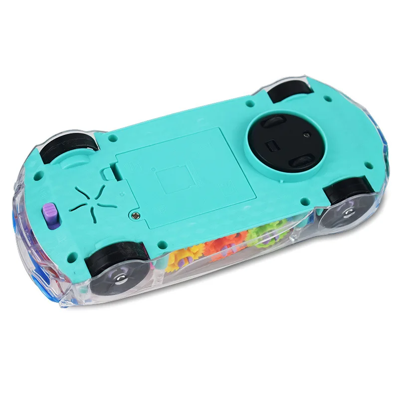 Educational Music Universal Wheel Transparent Dazzling Flashing Colorful Lights Gear Concept Racing Car Toys