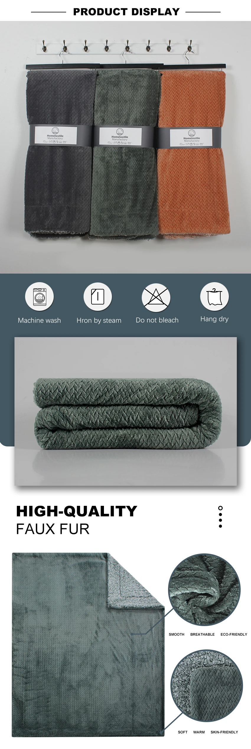 OEKO Certificated Hot Sale Best Selling New Arrival Bedsure Faux Fur Throw Blanket