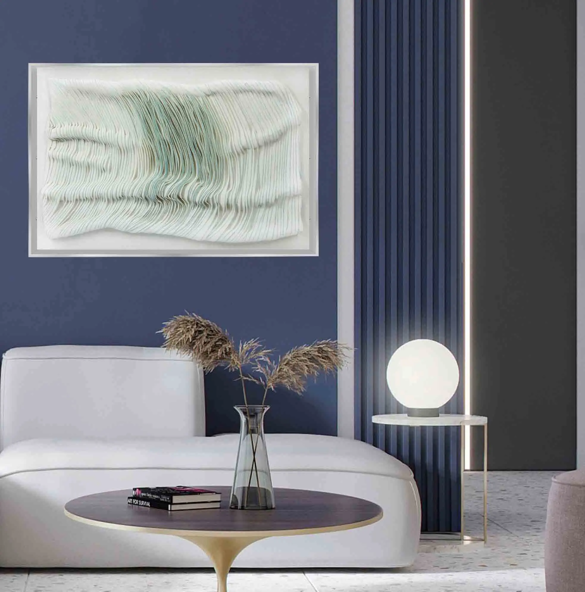 Home Decoration Wall Decor Large Handmade 3D Art White Abstract Painting