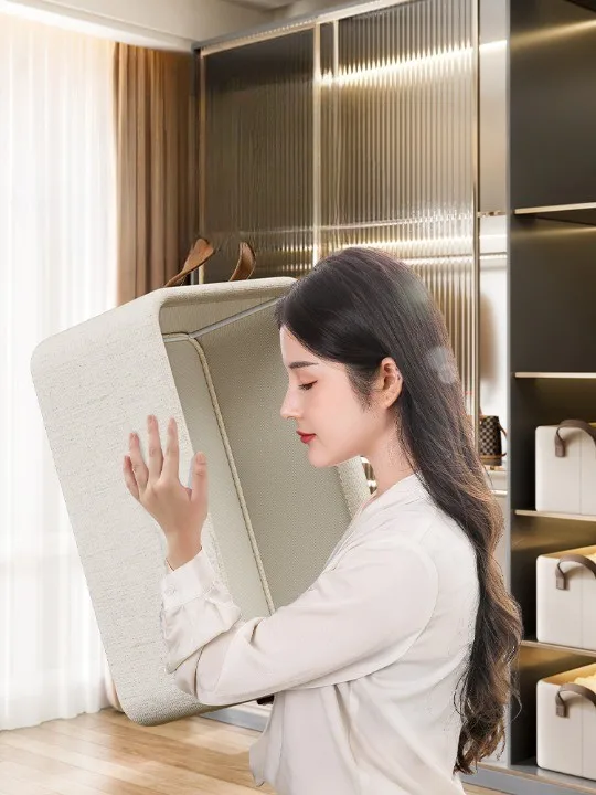 Large Cotton Linen Pants Clothes Storage Box Home Fabric Cloth Organizer for Wardrobe Classification Storage Artifact